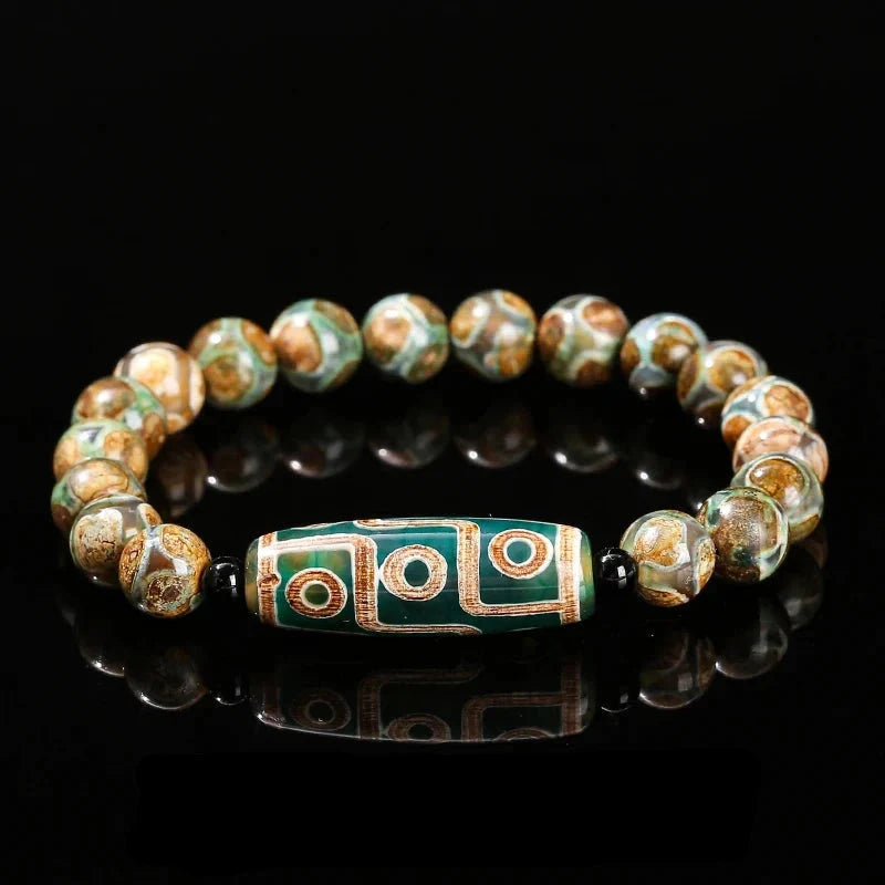 Buddhist Agate Bead Bracelet