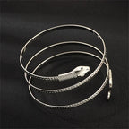 Women's Serpent Cuff Bracelet, Reptile Silver