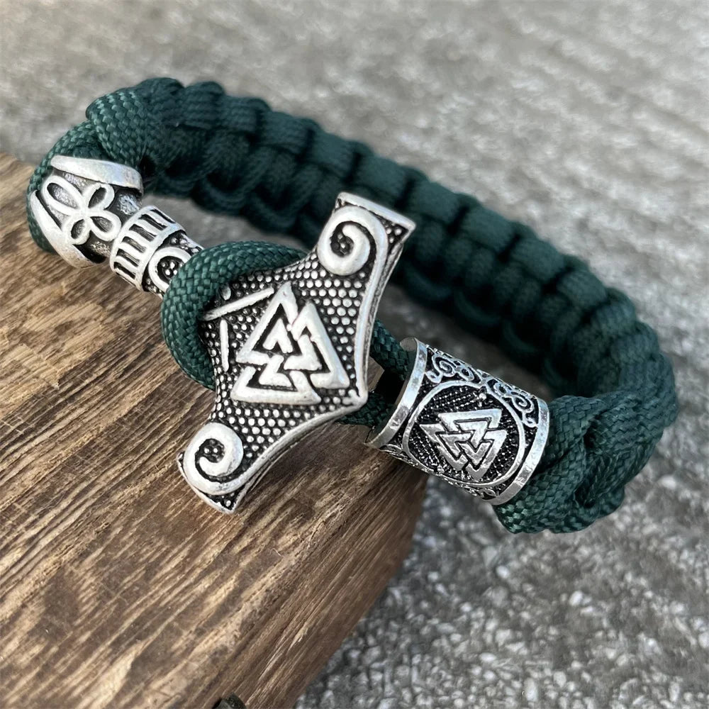 Mjolnir Bracelet - Thor’s Hammer Viking Green