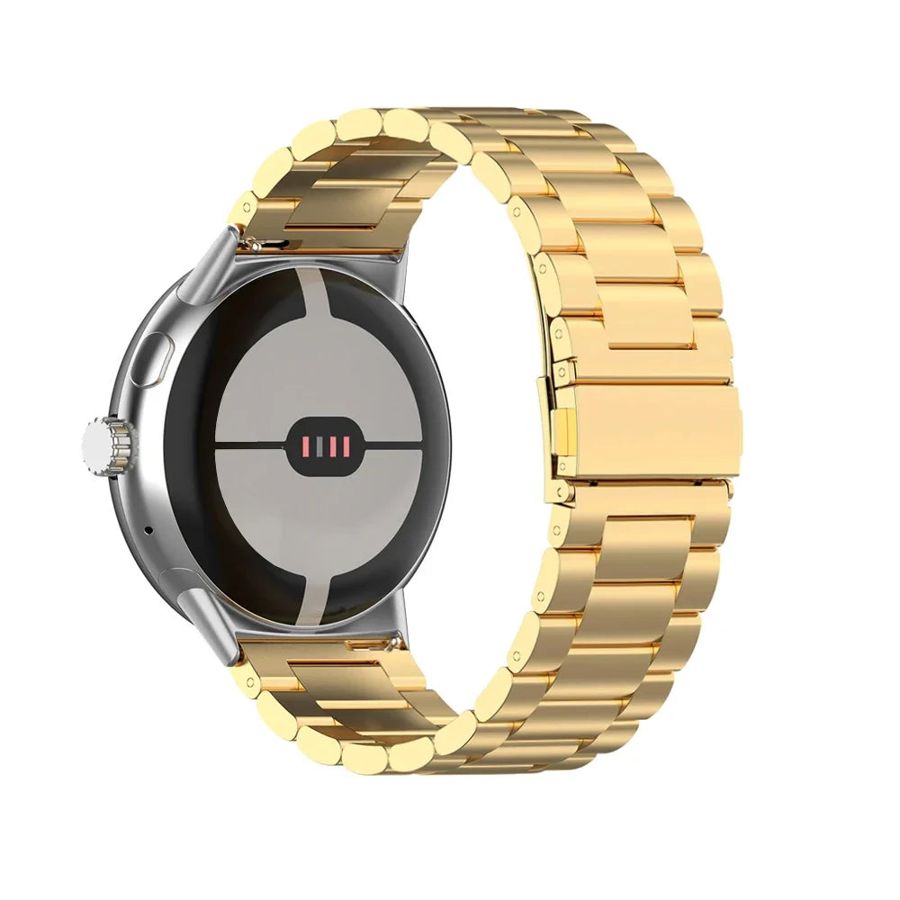Ремешок для часов из закалённой стали для смарт-часов Google Pixel Watch 1 и 2 золото