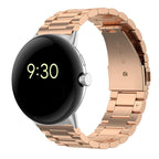 Ремешок для часов из закалённой стали для смарт-часов Google Pixel Watch 1 и 2 розовое золото