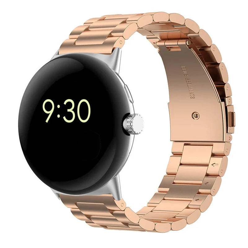 Hardened Steel Watch Band for Google Pixel Watch 1 & 2 rose gold