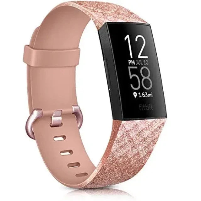 Fitbit Charge 3 & Charge 4 Glitter Rose Gold Watch Band