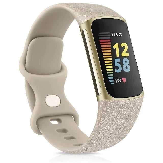 سوار ساعة Fitbit Charge 5 ذهبي لامع