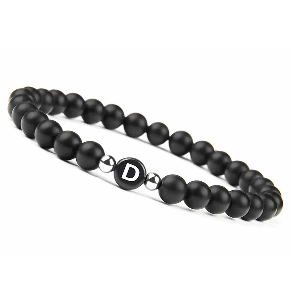 Black initial d bracelet