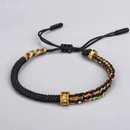 Tibetan Buddhist Black Braided Curb Bracelet