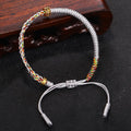 Tibetan Buddhist Grey Braided Curb Bracelet