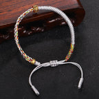 Tibetan Buddhist Grey Braided Curb Bracelet