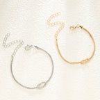 Bracelet pour Couple Noeud Entrelacé Or et Argent (Lot de 2 Bracelets)