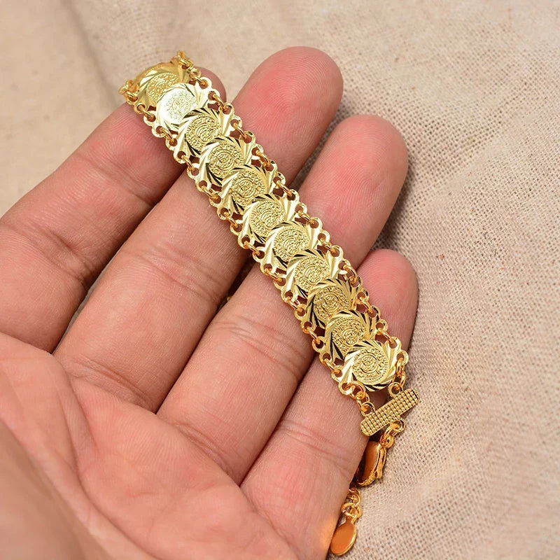 Women's Arabic Muslim Islamic gold single bracelet