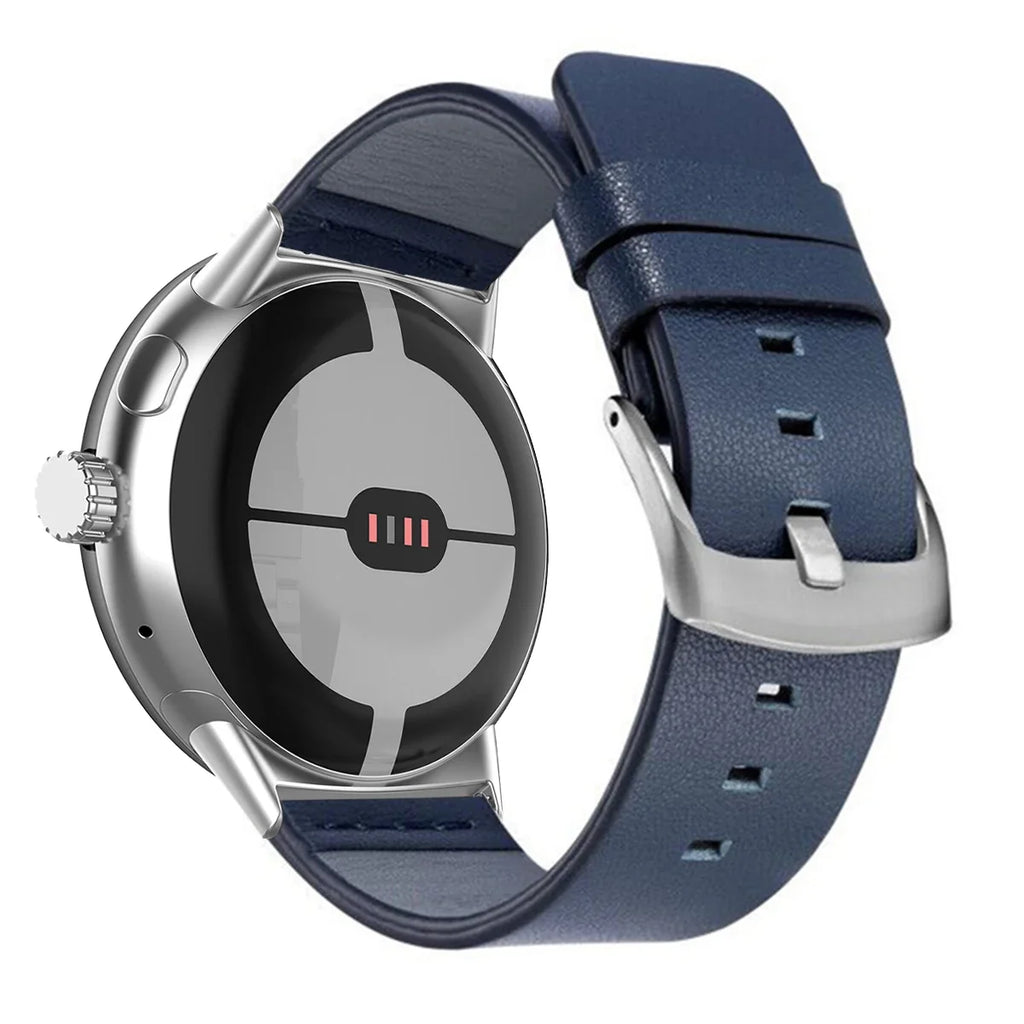 Коричневый кожаный ремешок для Google Pixel Watch 1, 2, 3, 41 мм 45 мм синий