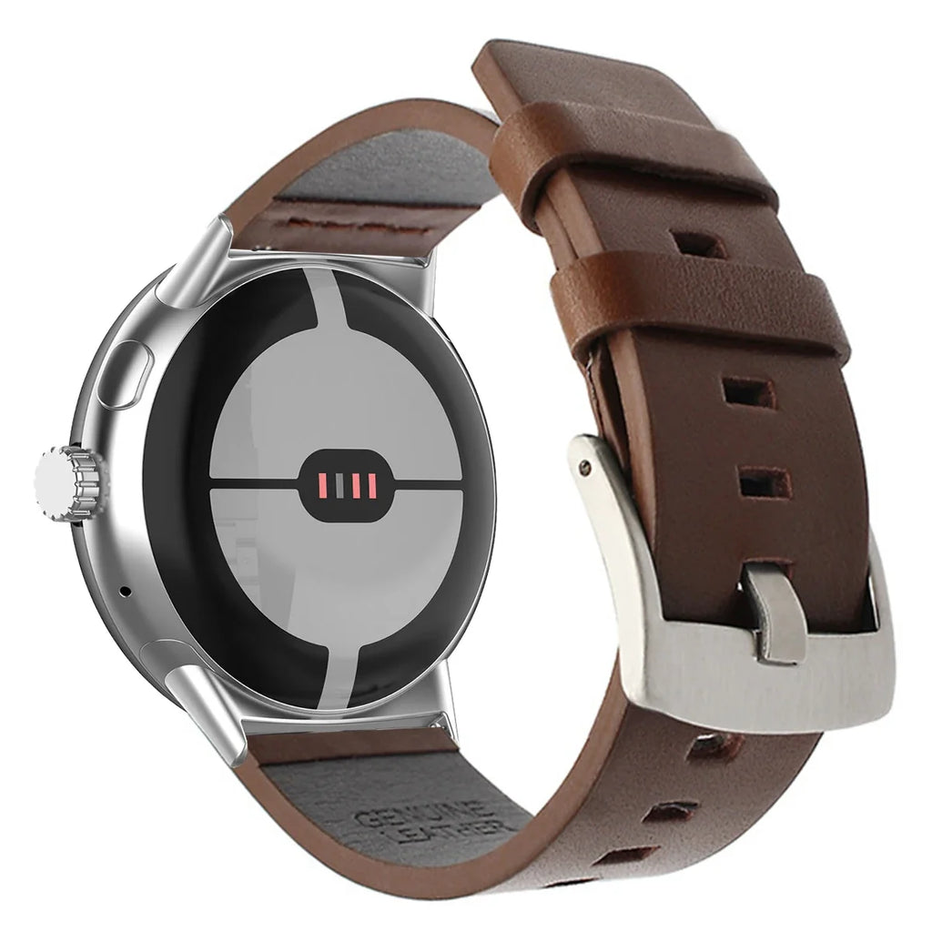Коричневый кожаный ремешок для Google Pixel Watch 1, 2, 3, 41 мм 45 мм