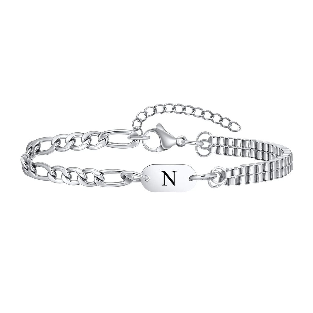 Bracelet homme initiale n