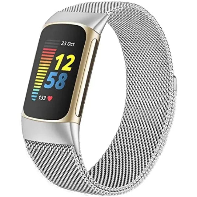 Fitbit Charge 3, Charge 4, Charge 5 Watch Band Silver