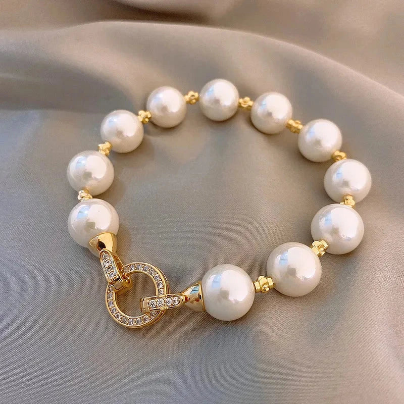 Retro Beaded and Zircon Bracelet