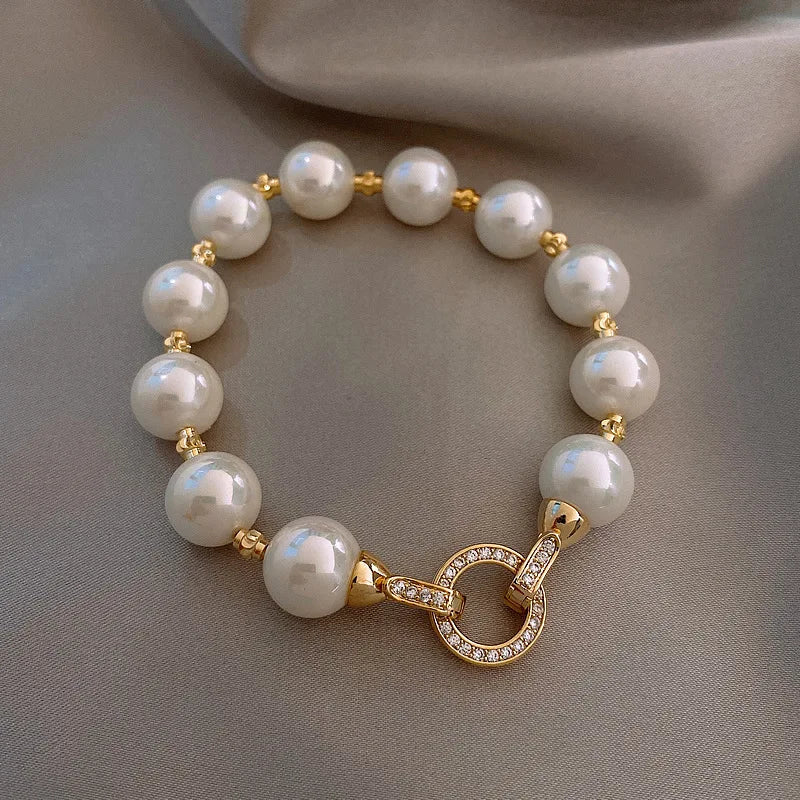 Retro Beaded and Zircon Bracelet