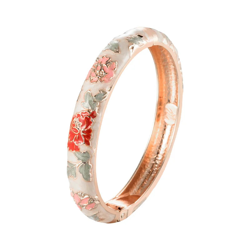 Romantic Flower Link Bracelet Orange
