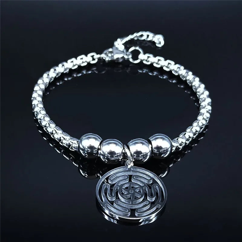 Strophalos Hecate Wheel Bracelet Wiccan Witchcraft