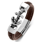 Twisted brown anchor bracelet