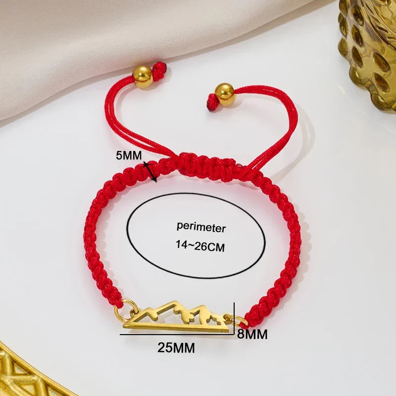 Braided Bracelet with Mountain Pendant 