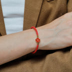 Bracelet Tressé en Cuir avec Trèfle à 4 Feuilles