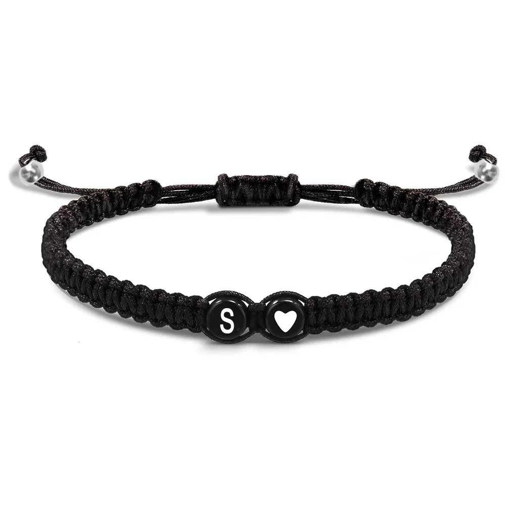 Braided initial bracelet s