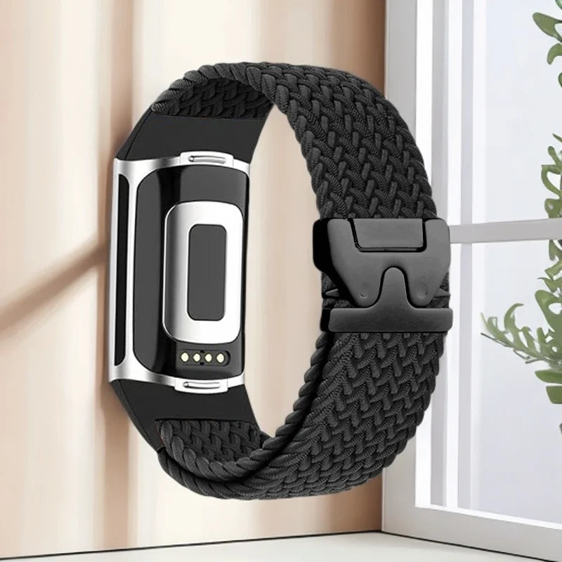 Braided watch band for Fitbit Charge 5, Charge 6 black