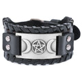 Triple Moon Leather Bracelet Wiccan Sorcery 6
