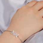Triple Moon Witchcraft Wiccan Link Bracelet Silver