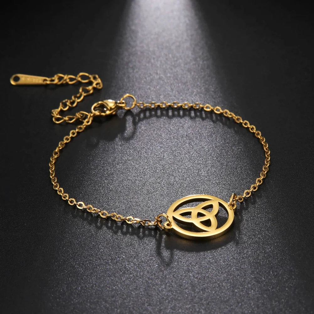 Triquetra Bracelet Celtic Trinity Knot Gold