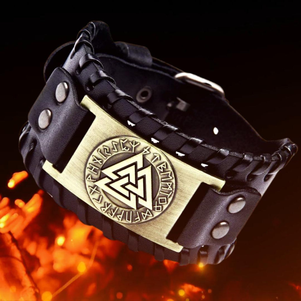 Чёрный браслет викингов Valknut