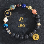 Bracelets Pierre de Lave 12 Constellations Signes Astrologiques du Zodiaque lion