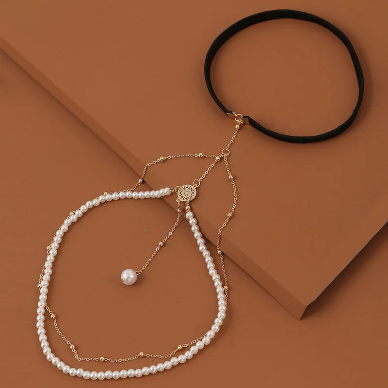Pearl Thigh Chain - Thigh Body Jewelry Leg Chain for Women