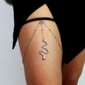 Snake Leg Thigh Chain - Women's Body Thigh Jewelry silver