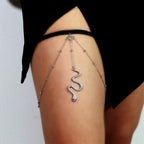 Snake Leg Thigh Chain - Women's Body Thigh Jewelry silver