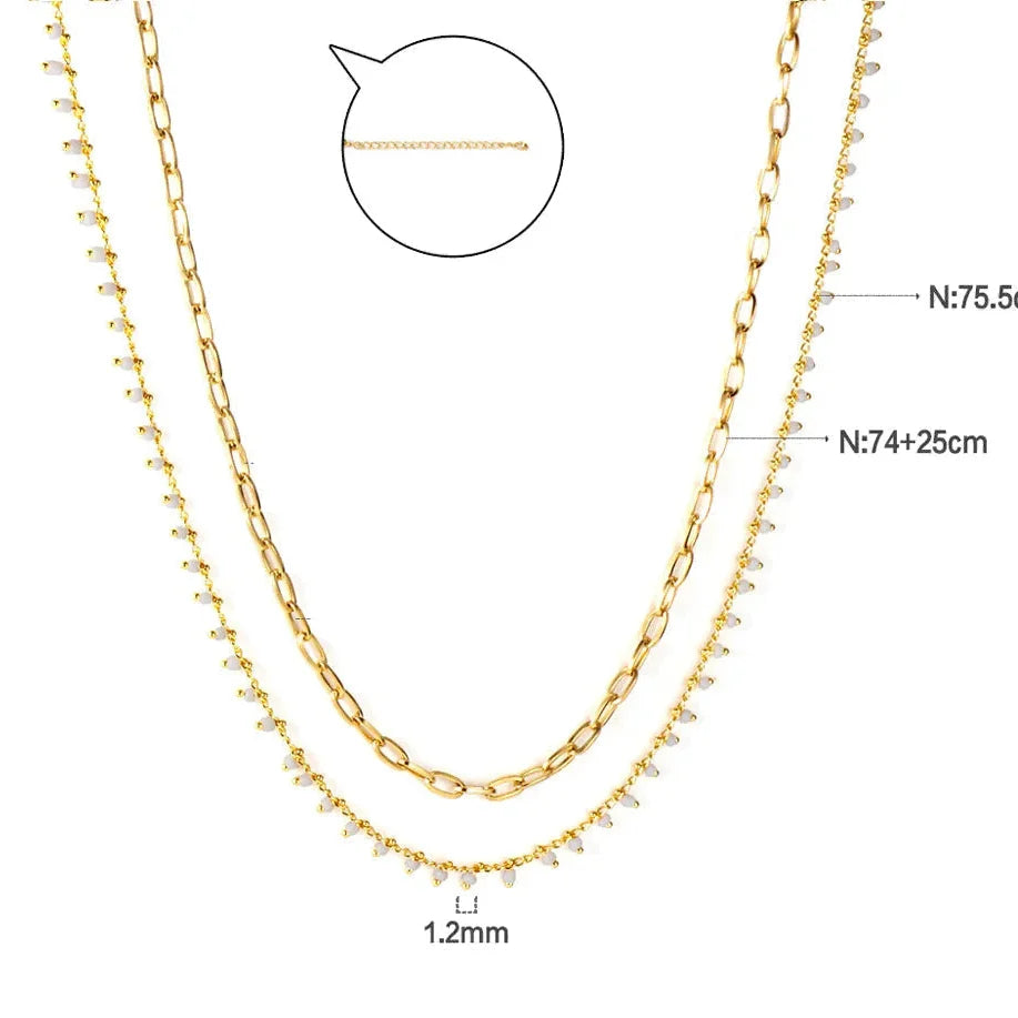 White beaded hip chain - waist and belly jewelry for women