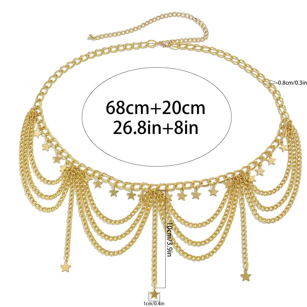 Oriental-style hip chain - waist and belly jewelry for women