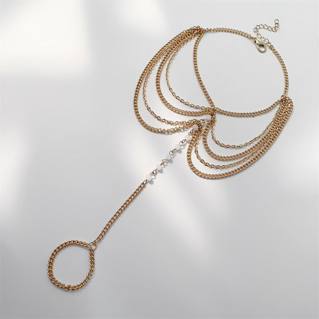 Золотая цепочка для ноги для женщин