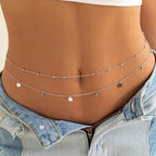 Silver Beaded Belly Chain for Women