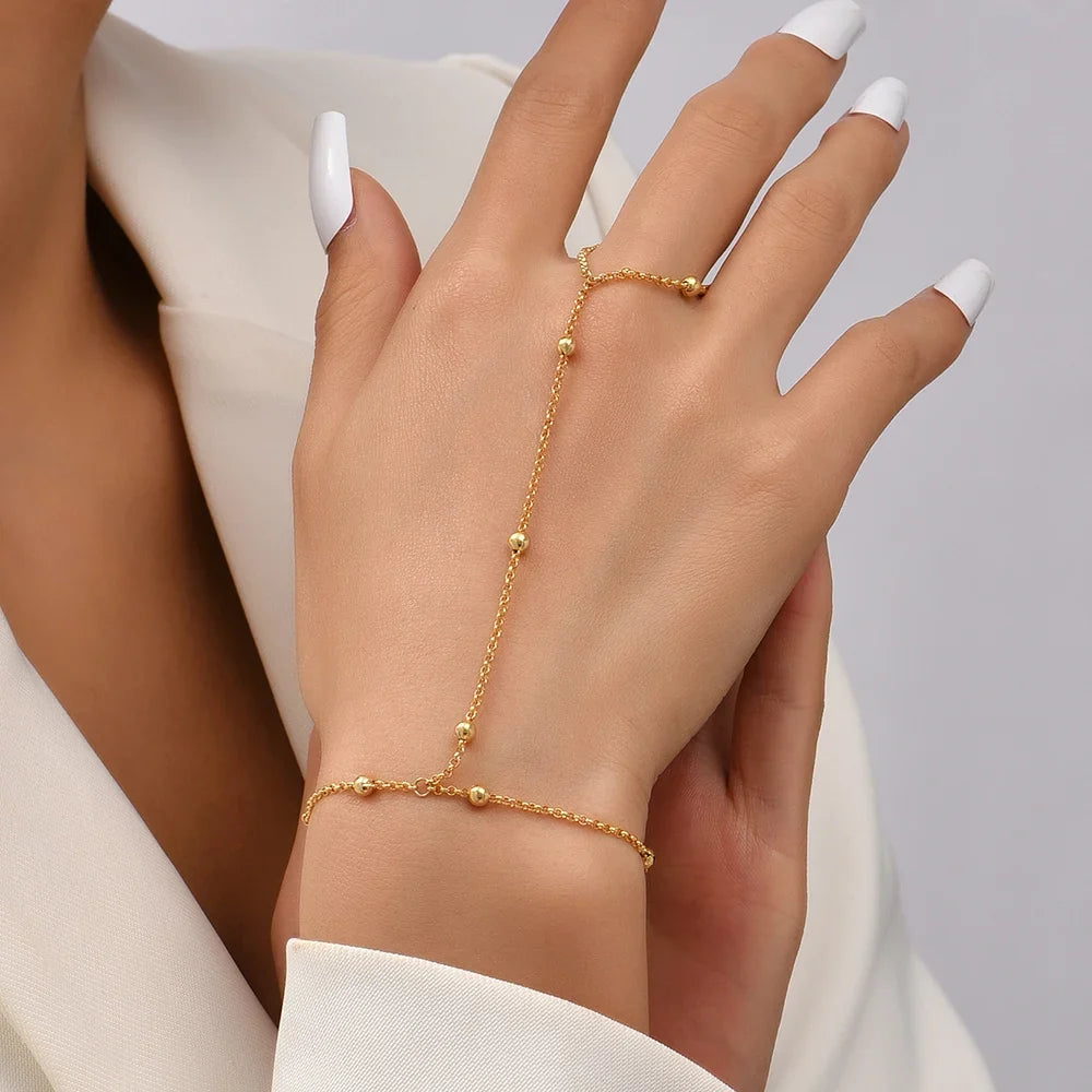 Hand & Finger Chain Hand Bracelet Women's Jewelry