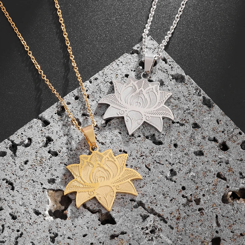 Lotus Flower Chain & Pendant