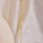 Hand and finger chain with cubic zirconia - women’s hand bracelet gold