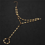 Heart hand and finger chain - women’s hand chain in gold