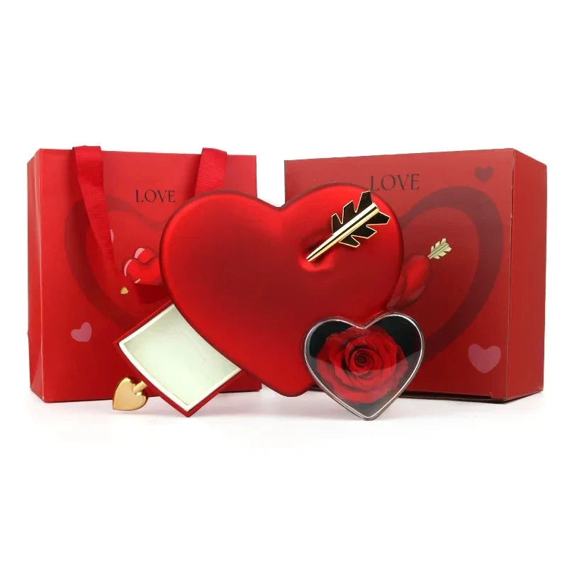 Coffret Amour Éternel avec Rose et Collier