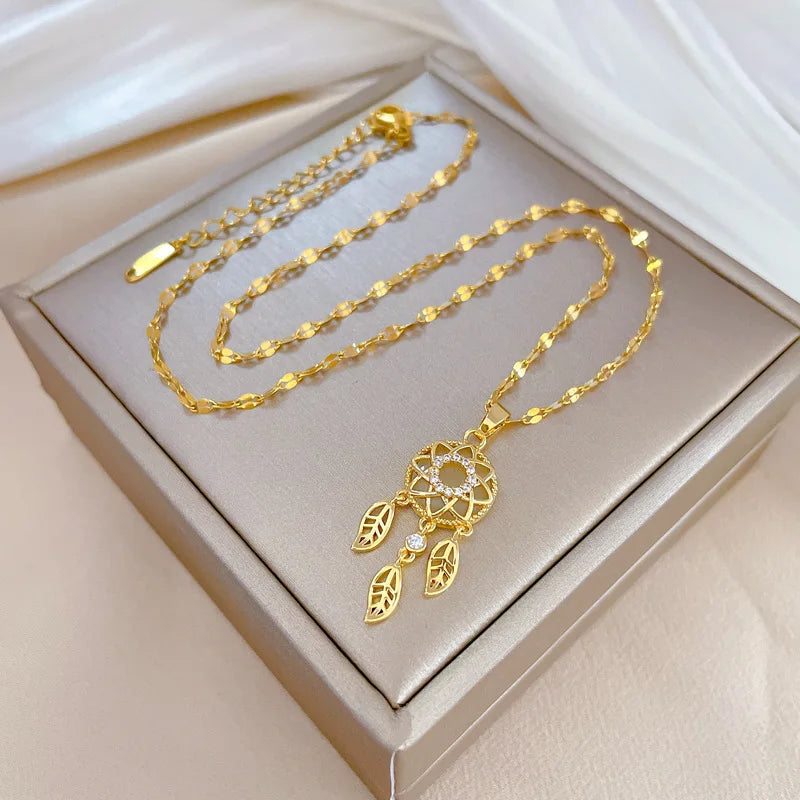 Dreamcatcher Necklace with Gold Pendant