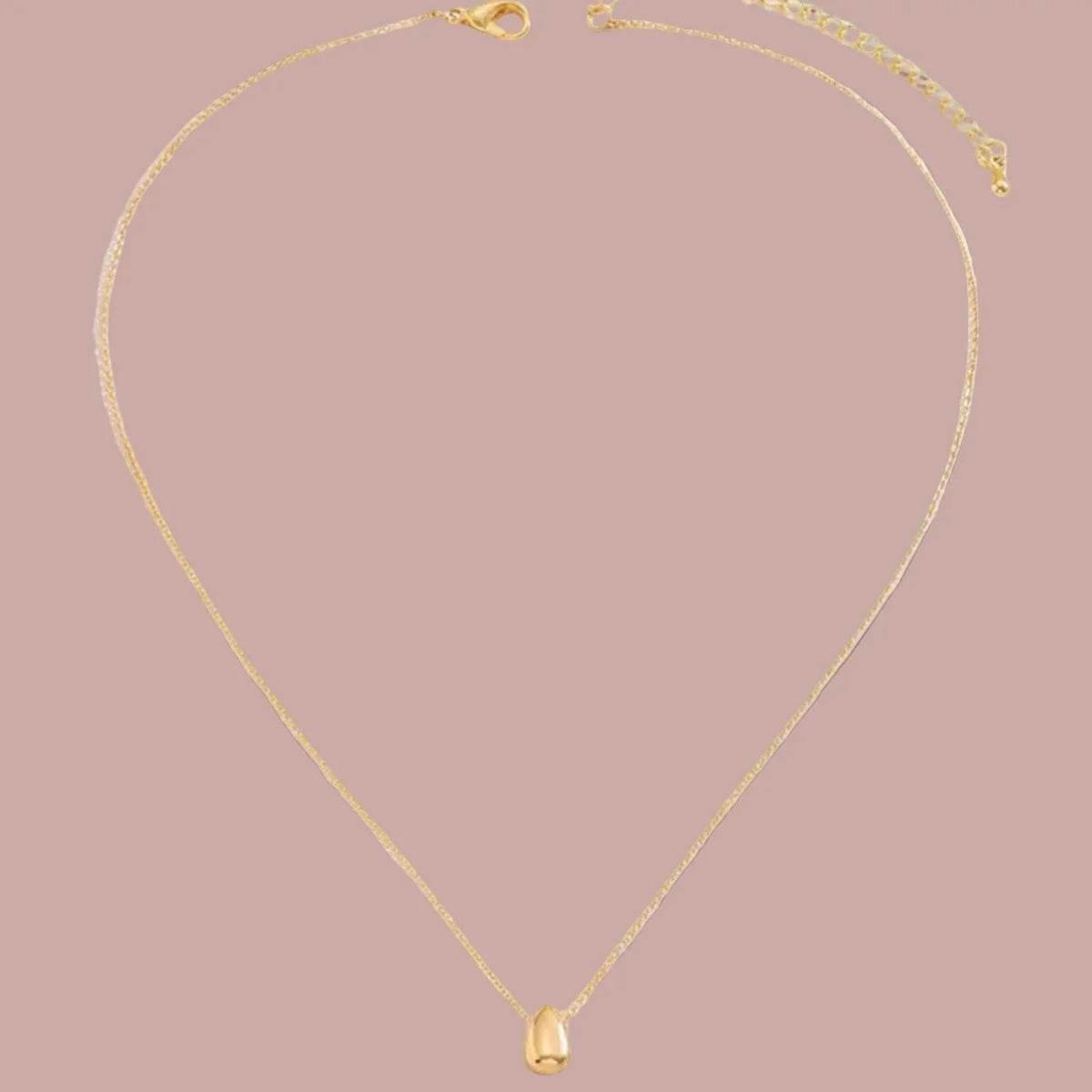 Necklace with Fine Teardrop Pendant Gold