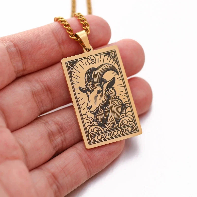 Collier avec Joli Pendentif Signe du Zodiaque Astrologique