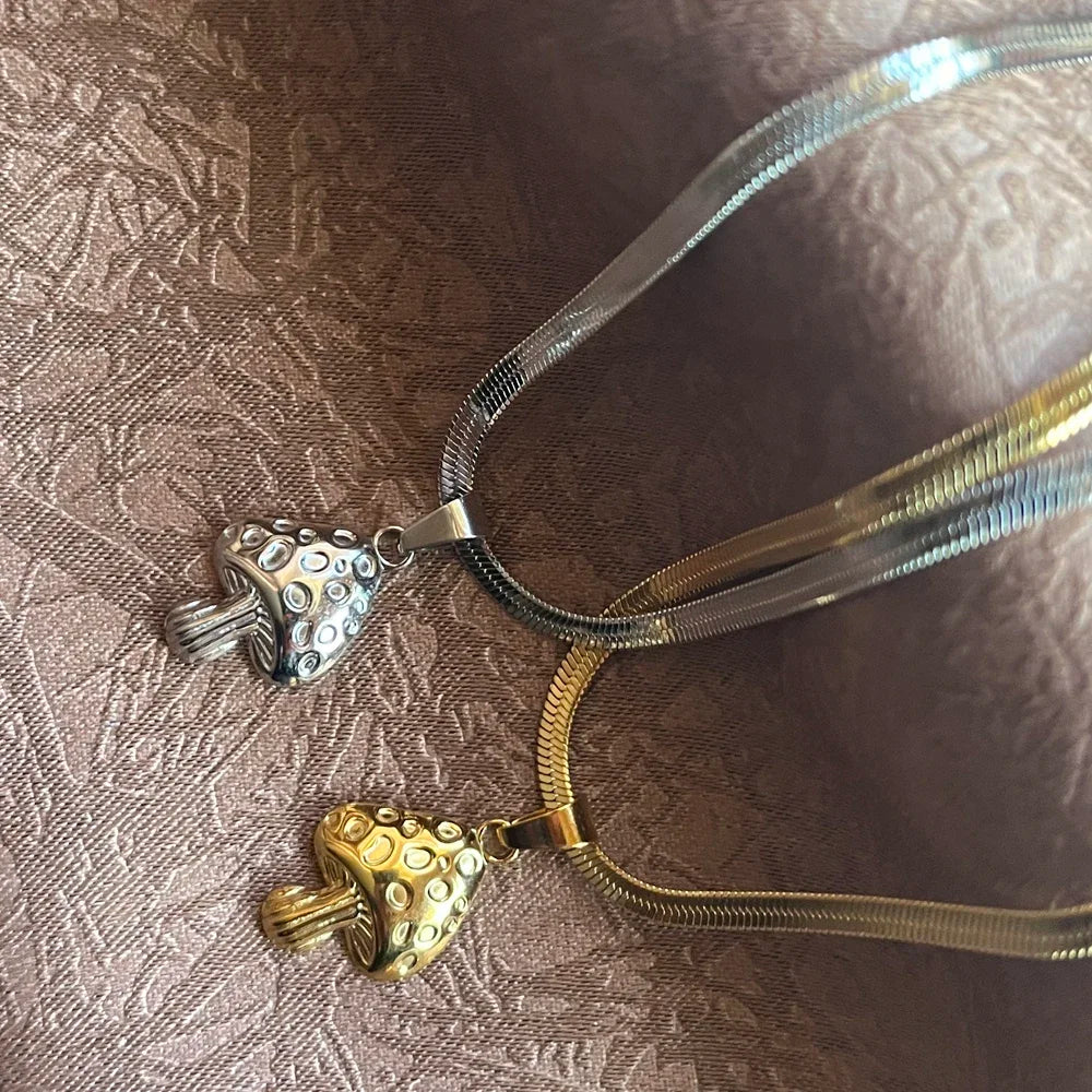 Collier avec Pendentif Champignon or