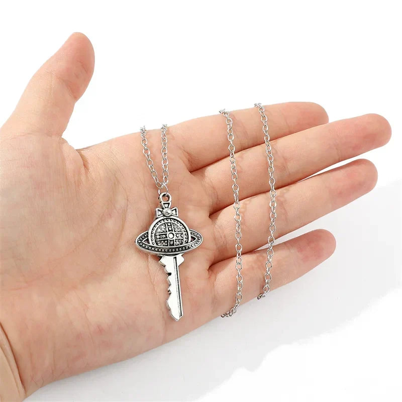 Necklace with universe key pendant