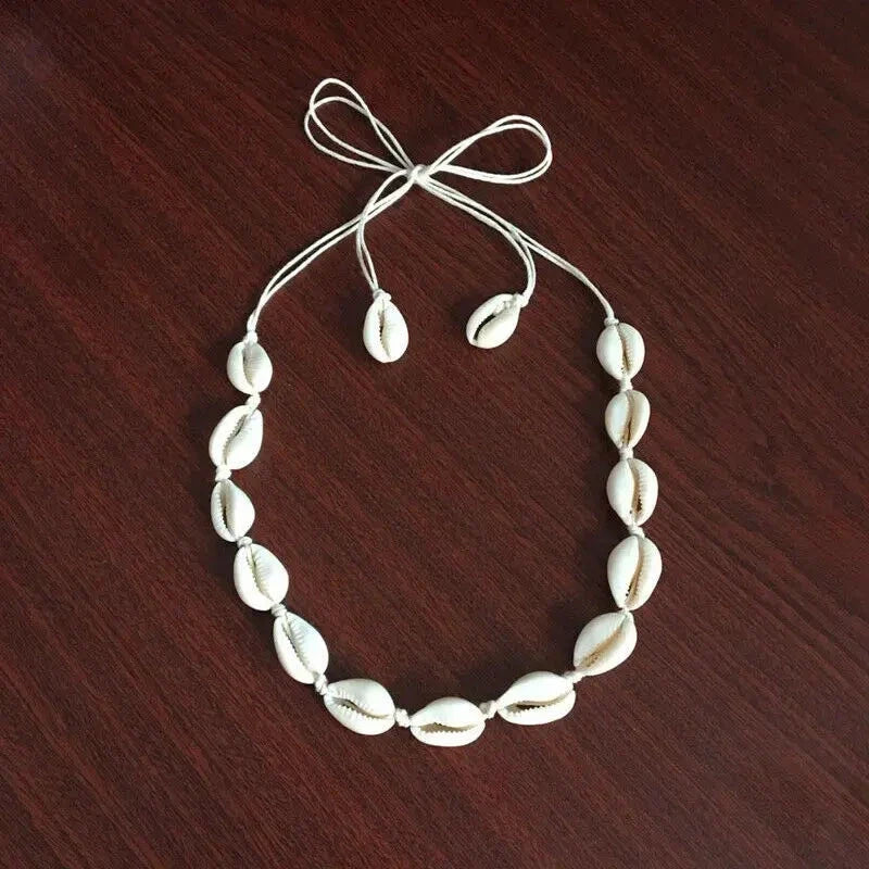 Collier avec Pendentif Coquillage Cauri blanc